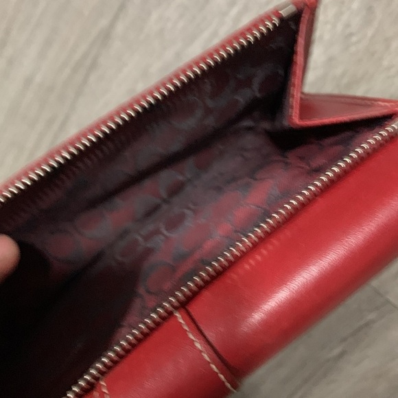 Coach Hamiltonian Trifold Red Leather Wallet - Picture 12 of 12